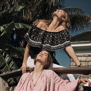 🌿Hemant & Nandita Anthropologie Black Mavra Top